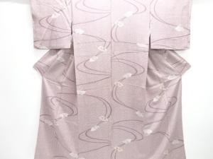 地紙に草花模様小紋着物